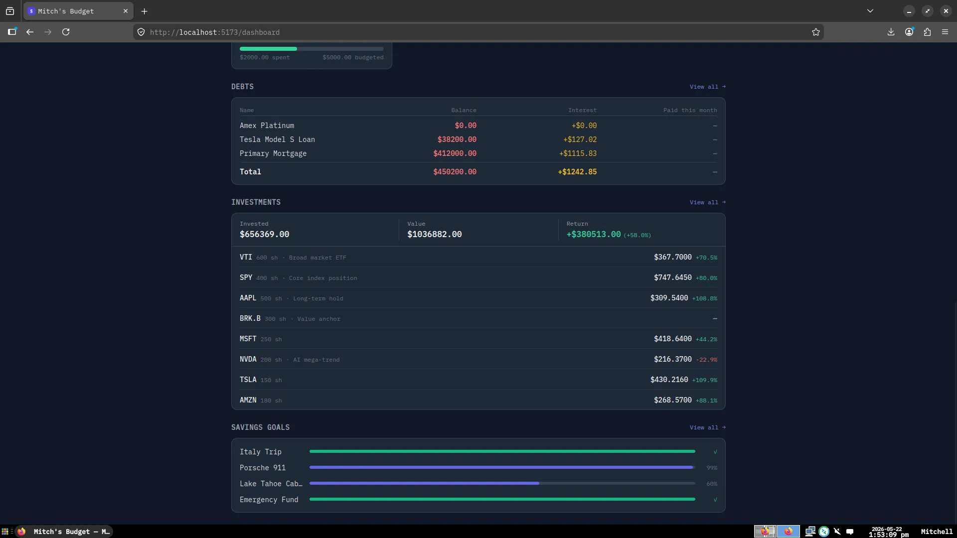 Budget App screenshot 2