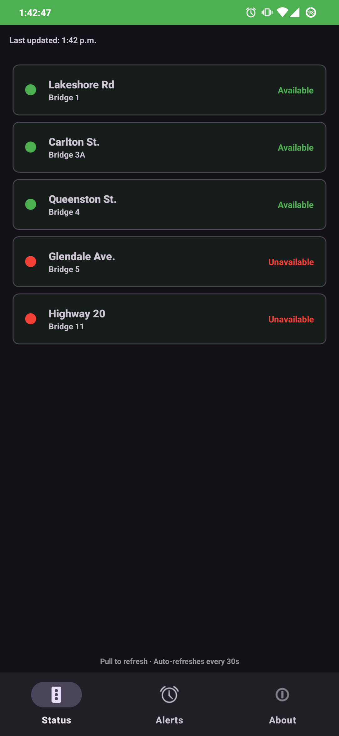 Bridge Status screenshot