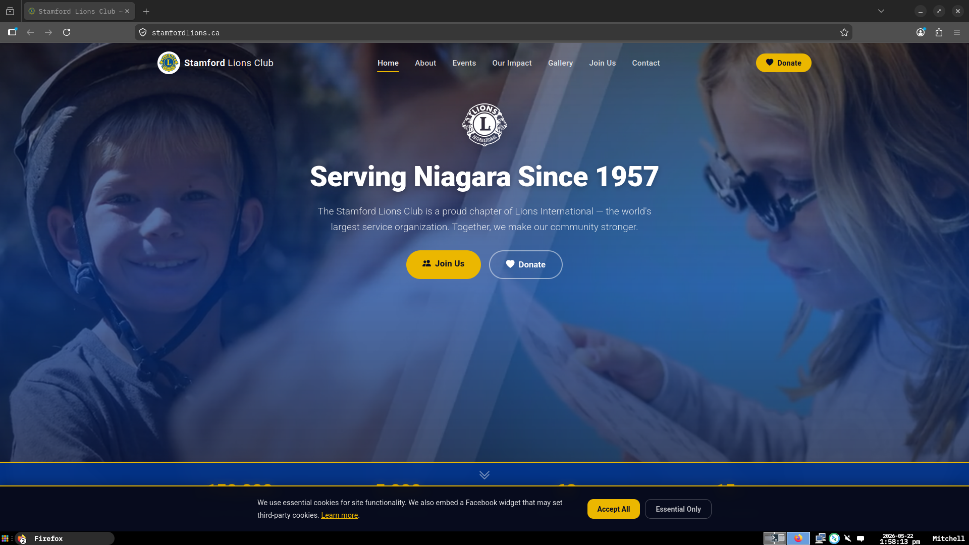 Lions Club Website screenshot