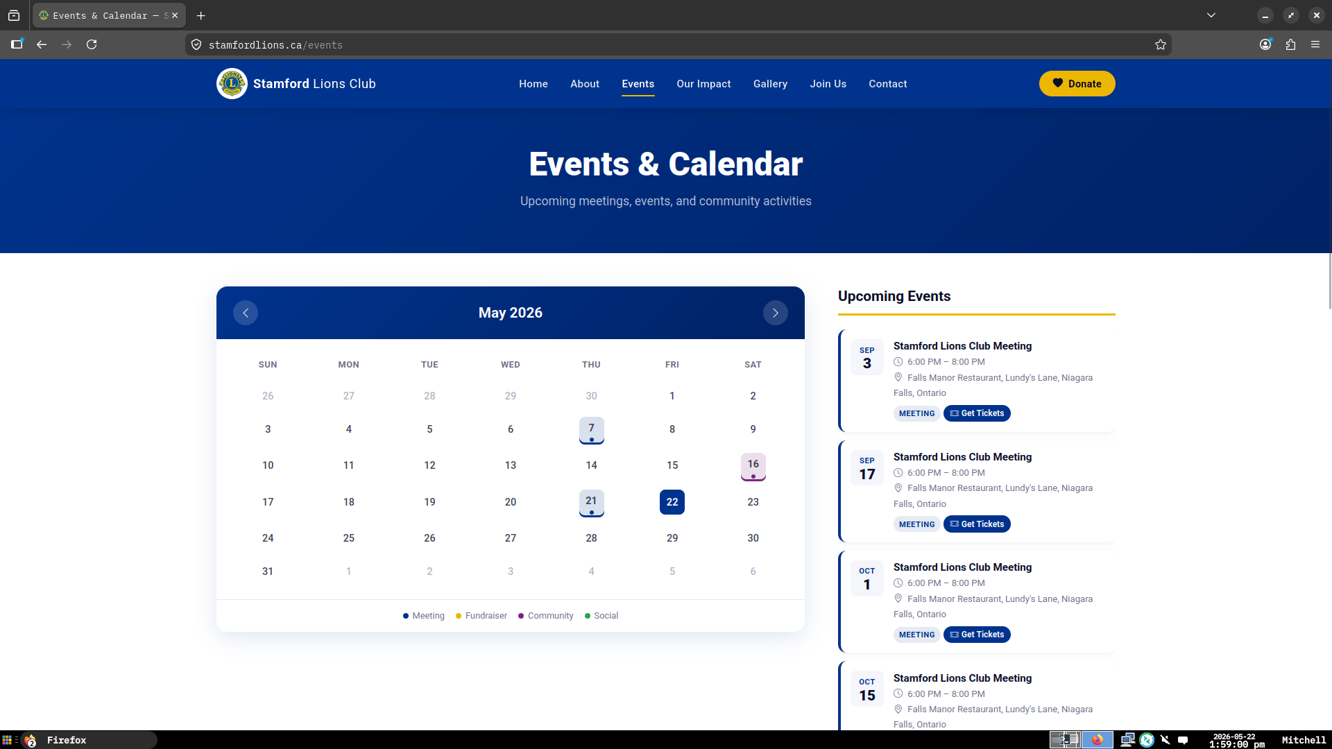 Lions Club Website screenshot 3