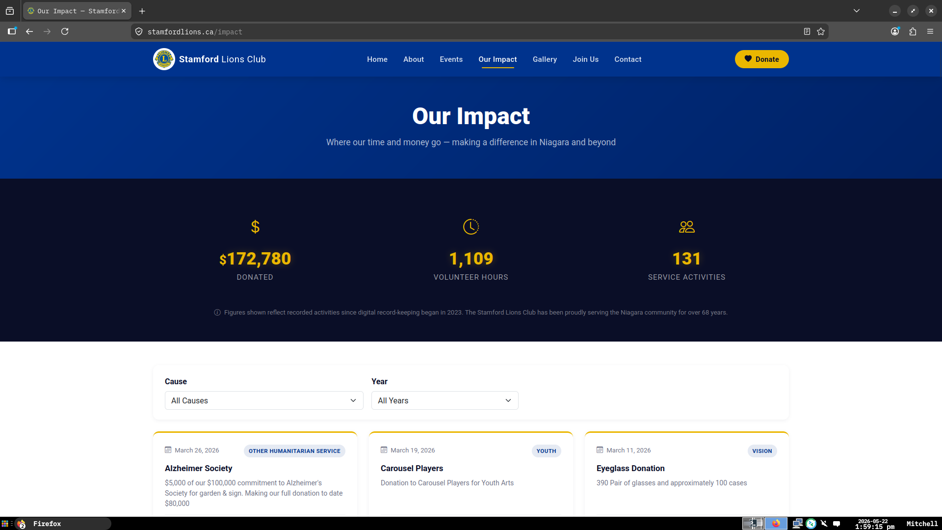Lions Club Website screenshot 4