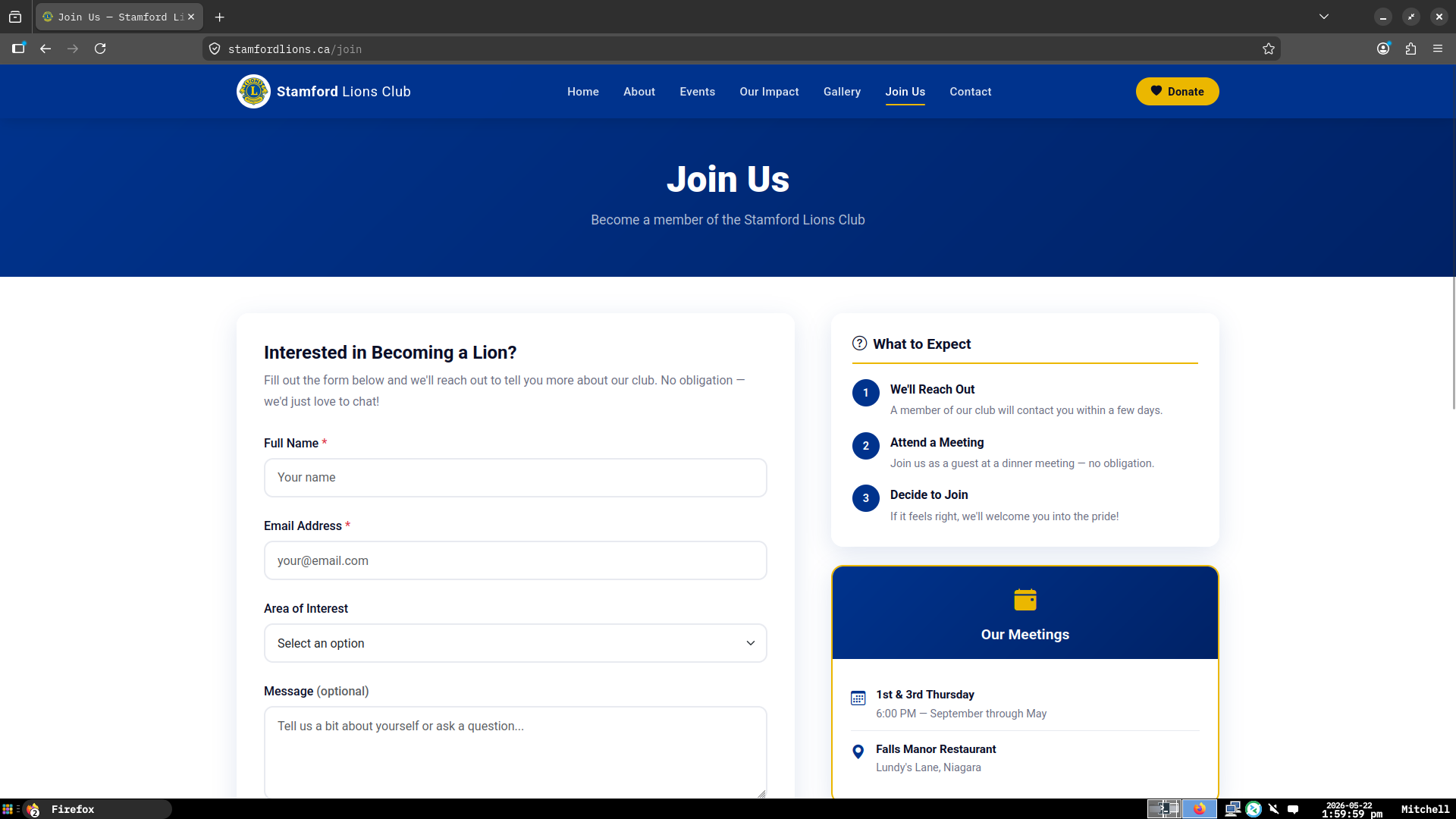 Lions Club Website screenshot 6